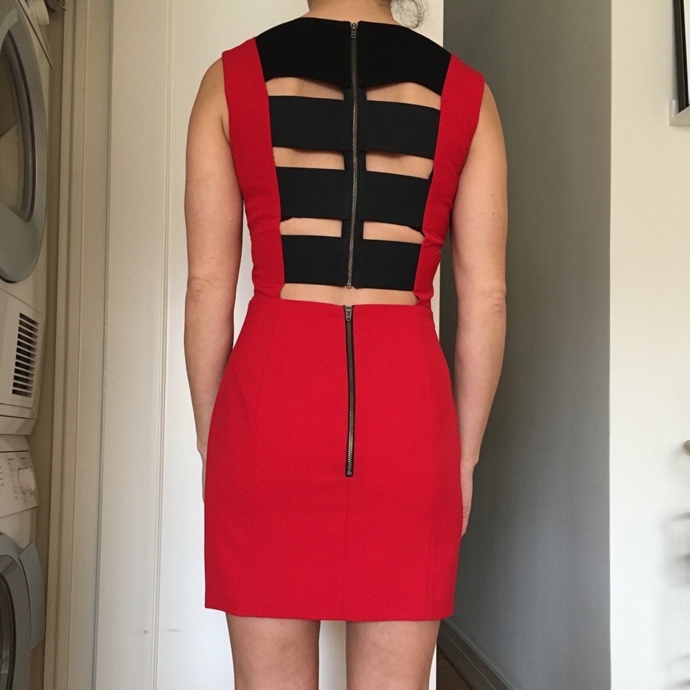 EUC Mason Red/Blk Cut Out Dress feat. in ELLE Mag.